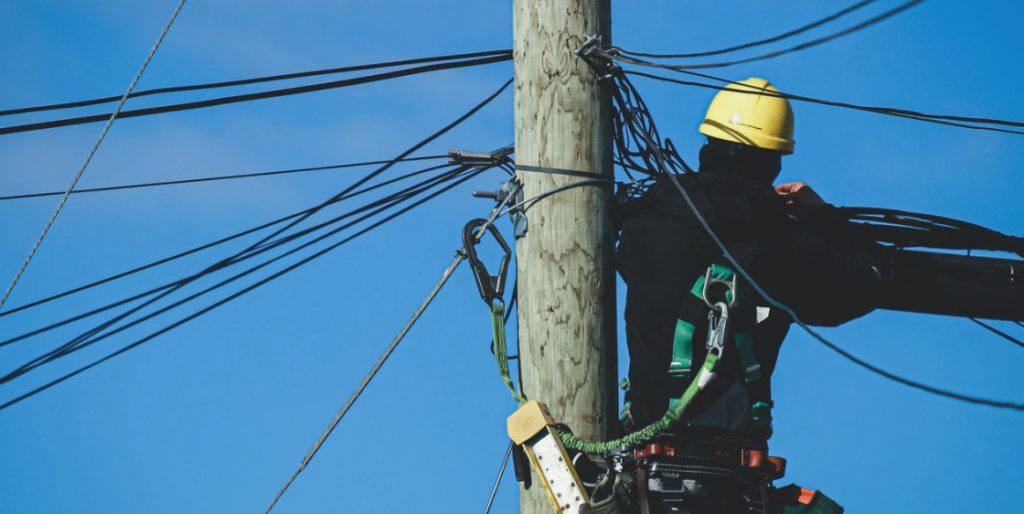 utility lines worker working electrical repair